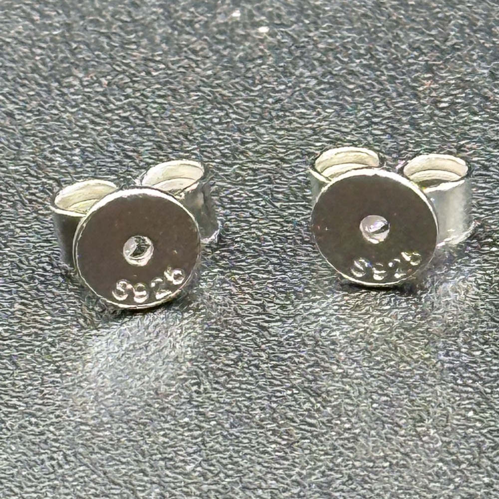 Elegant Silver Stud Moissanite Earrings - Picture 7 of 10